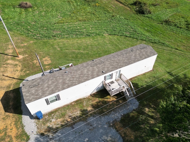 aerial view with a rural view