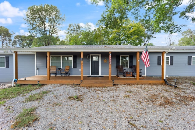 view of single story home