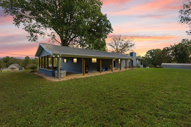 exterior space with a lawn