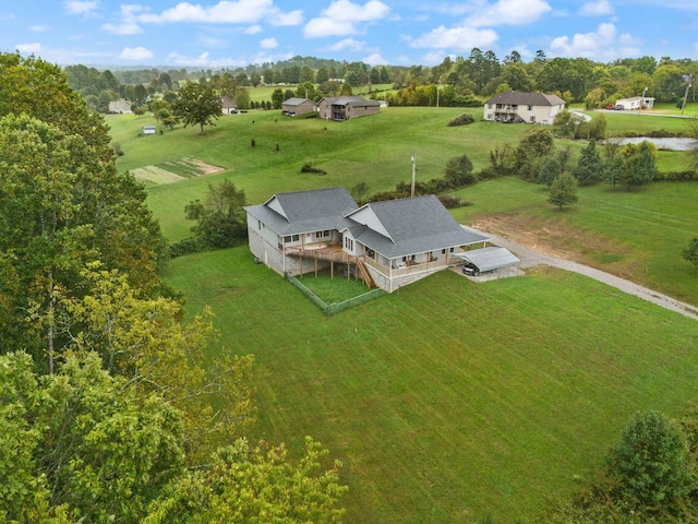 bird's eye view with a rural view