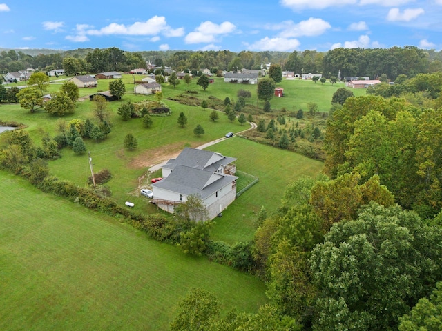 drone / aerial view with a rural view