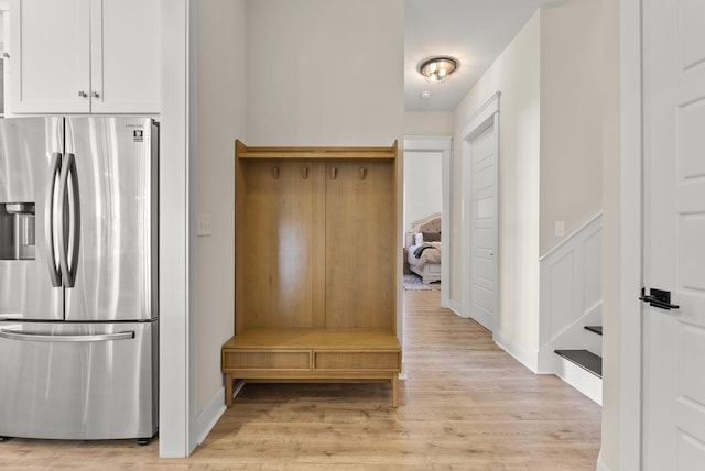 mudroom featuring light hardwood / wood-style floors