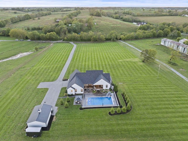 drone / aerial view featuring a rural view