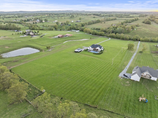 drone / aerial view with a rural view