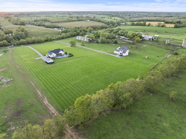 aerial view with a rural view