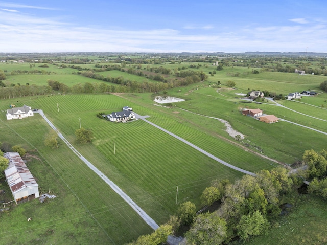 bird's eye view with a rural view