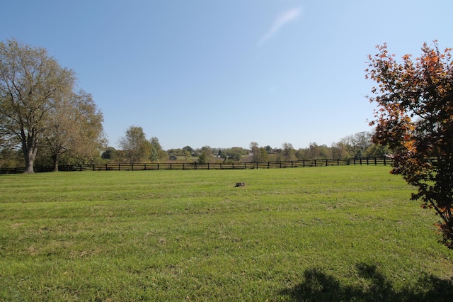 view of yard with a rural view