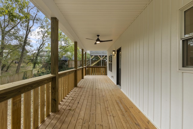 323 Conway St, Frankfort, KY 40601 - deck with ceiling fan and a fenced backyard