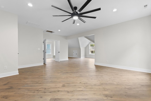 323 Conway St, Frankfort, KY 40601 - unfurnished living room with recessed lighting, visible vents, and ceiling fan