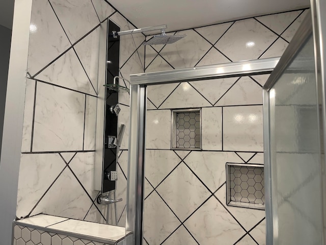 room details with a shower with shower door