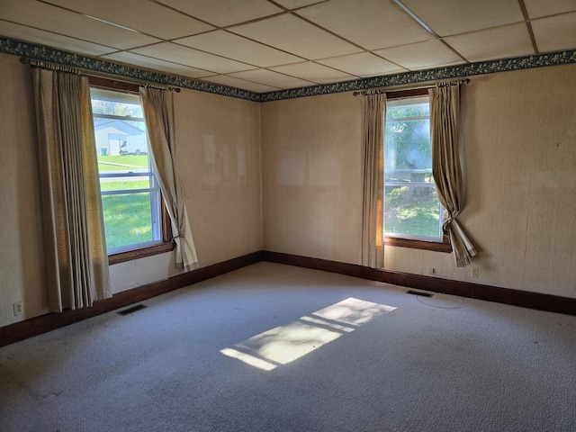 595 Bethel Ridge Rd, Sharpsburg, KY 40374 - carpeted spare room featuring a drop ceiling and baseboards