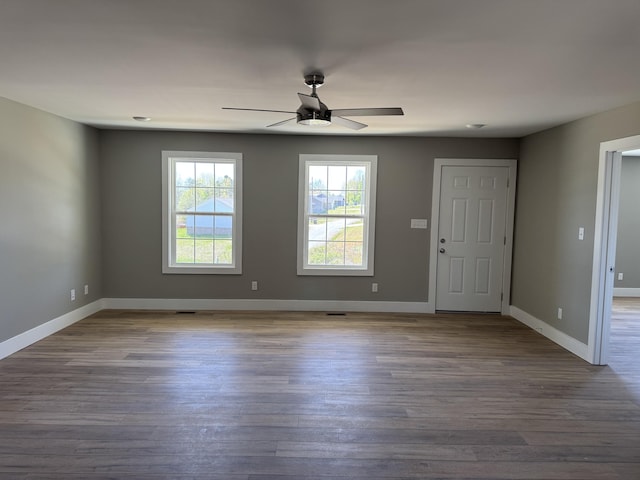 218 Little Acres Rd, Lily, KY 40740 - spare room with baseboards, wood finished floors, and ceiling fan