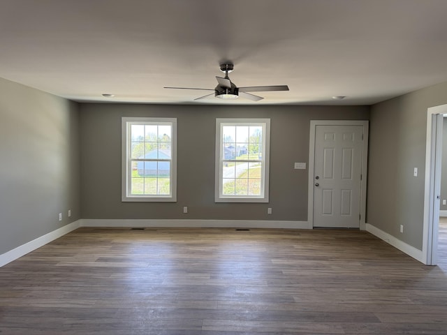 218 Little Acres Rd, Lily, KY 40740 - interior space featuring baseboards, a ceiling fan, and wood finished floors