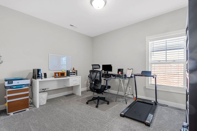 view of carpeted office