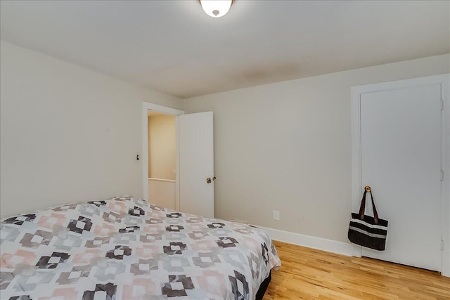 bedroom featuring light hardwood / wood-style floors