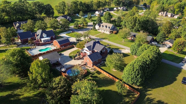 aerial view with a residential view