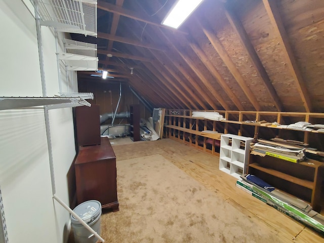 view of unfinished attic