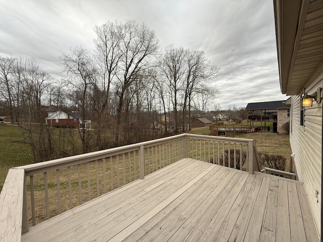 deck with a lawn