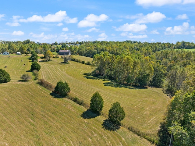 aerial view with a rural view