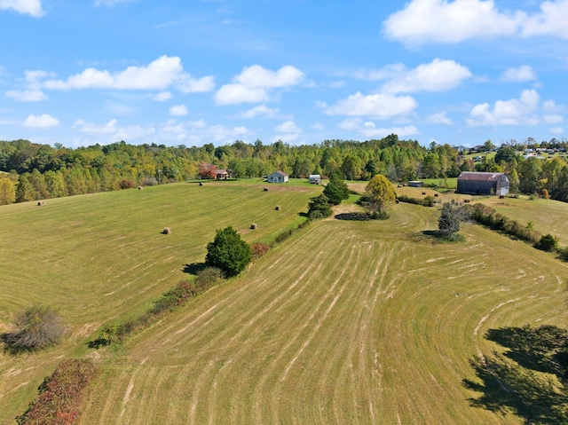 aerial view featuring a rural view