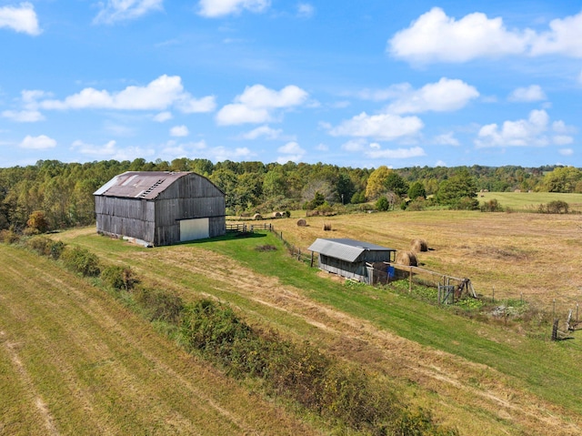 aerial view featuring a rural view