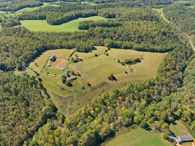 bird's eye view with a rural view