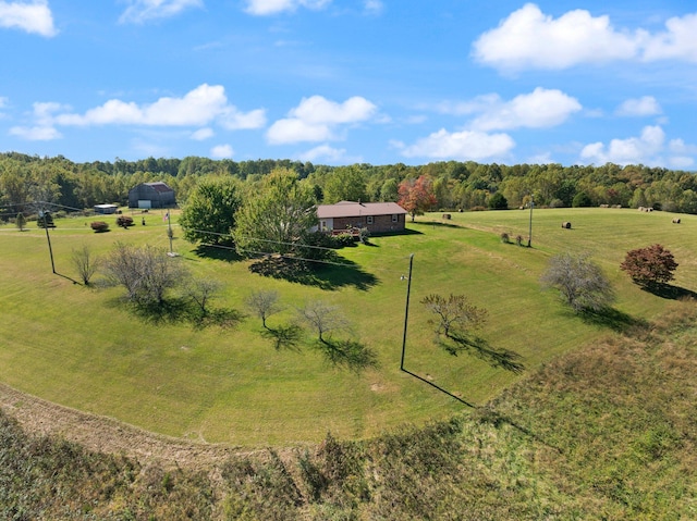 aerial view featuring a rural view