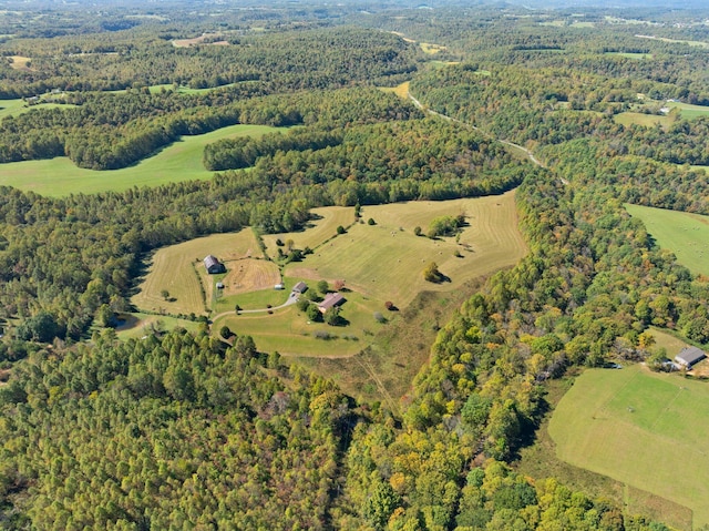 bird's eye view with a rural view