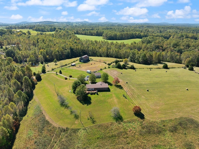 bird's eye view with a rural view