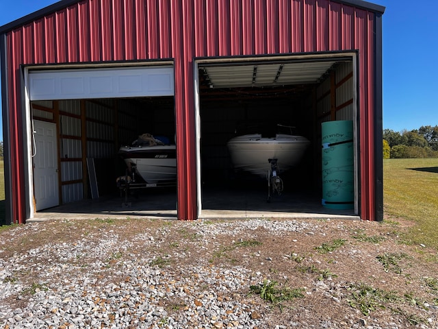 view of garage