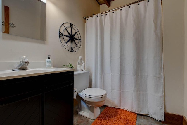 bathroom with toilet and vanity