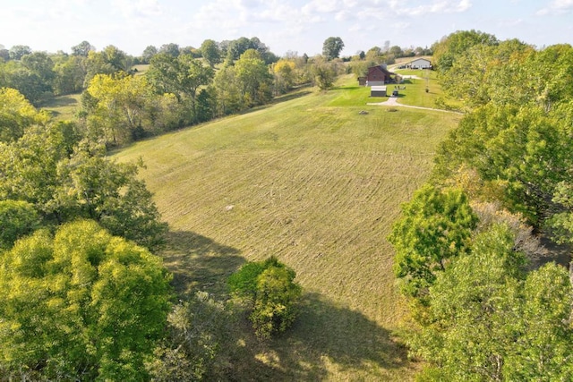 aerial view featuring a rural view