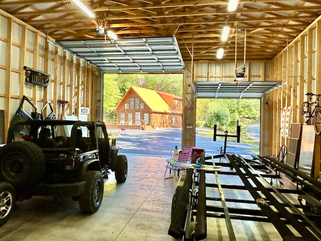 view of garage