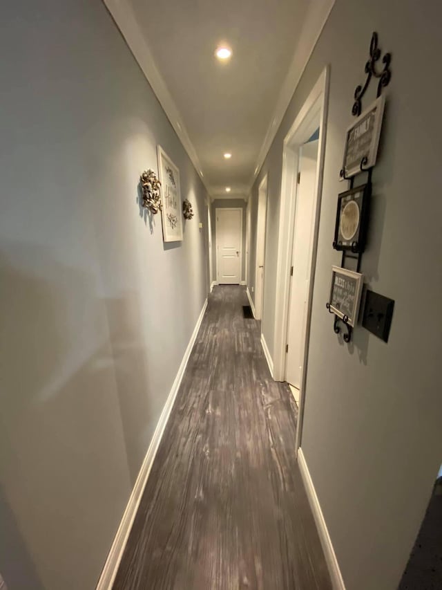 hall featuring dark hardwood / wood-style floors