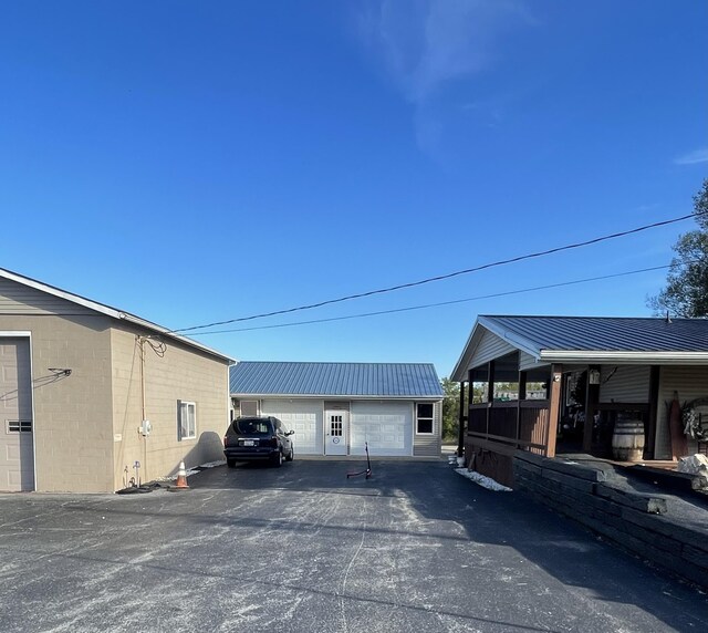 exterior space featuring a garage