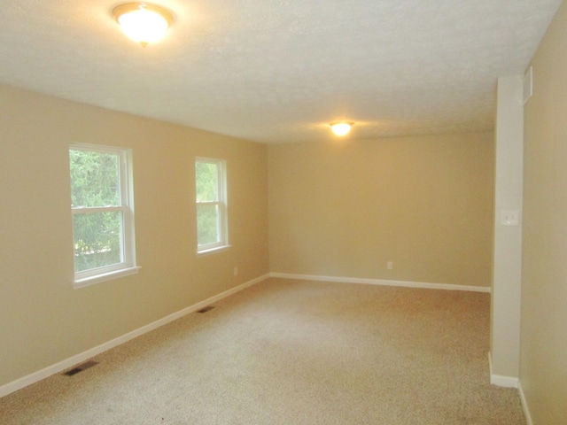 unfurnished room with light carpet