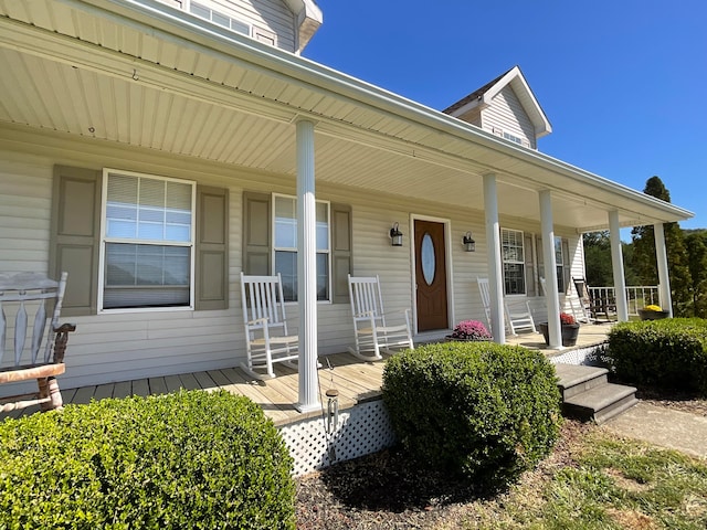 exterior space with a porch