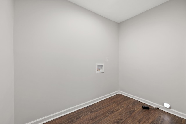 laundry room featuring hardwood / wood-style flooring and hookup for a washing machine