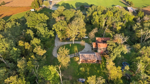 drone / aerial view with a rural view