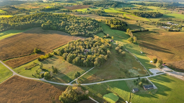 aerial view with a rural view