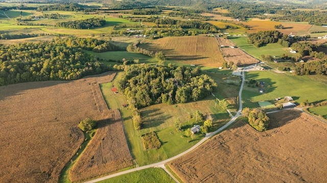 bird's eye view featuring a rural view