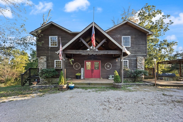 view of front of home featuring a deck