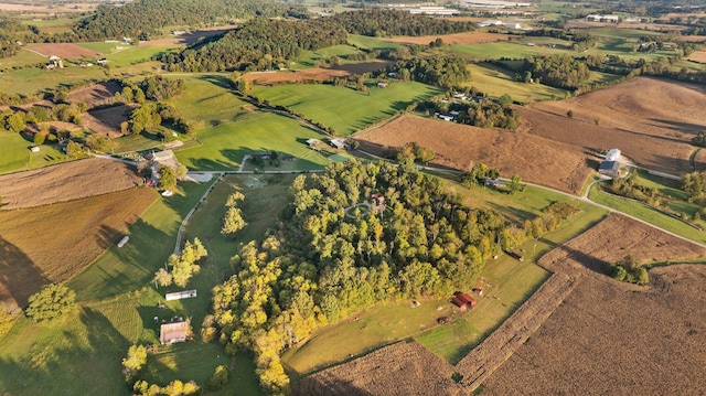 aerial view featuring a rural view