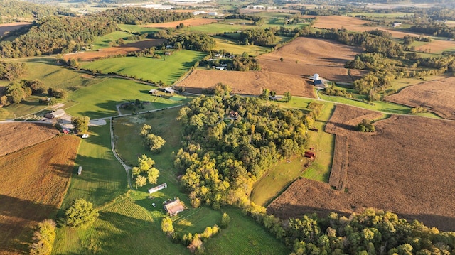 drone / aerial view featuring a rural view