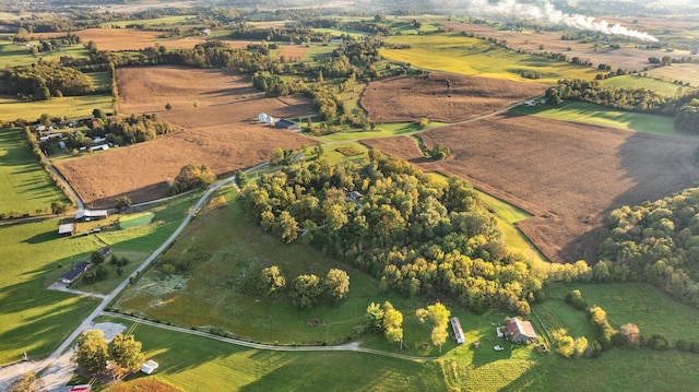 aerial view with a rural view