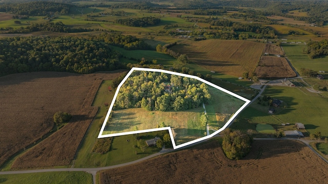 aerial view featuring a rural view