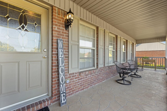 view of patio with a porch