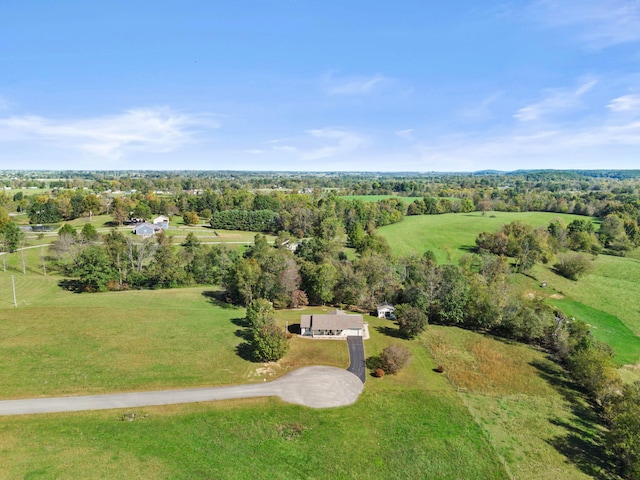 aerial view featuring a rural view