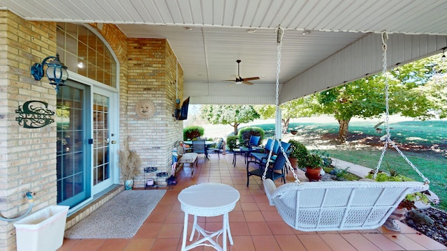 view of patio / terrace with ceiling fan