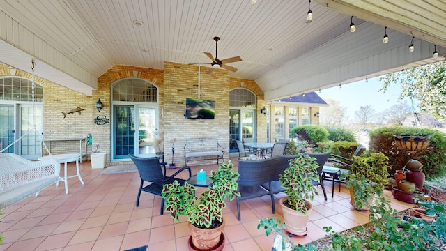 view of patio / terrace featuring ceiling fan